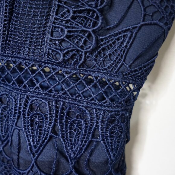 Bardot Mariana Lace Midi Dress Size US4/XS Navy - Picture 15 of 15